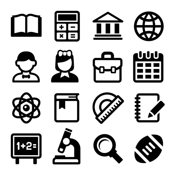 Conjunto de iconos escolares y educativos. Vector — Archivo Imágenes Vectoriales