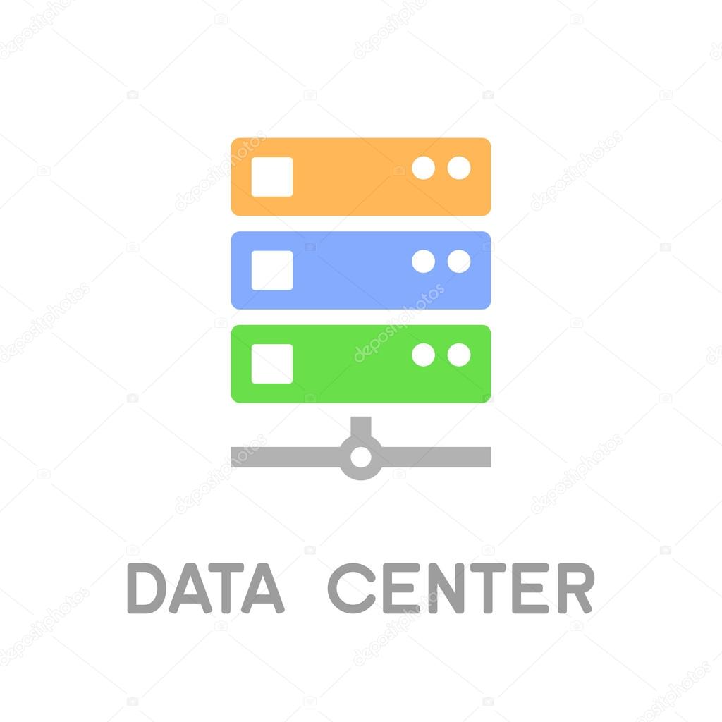 Computer Data Server Logo Icon. Vector illustration