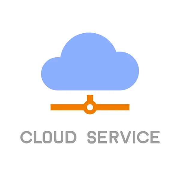 Cloud Service Computing Icon Logo. Flat design style. Vector — Stock Vector