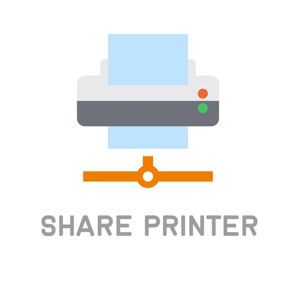 Net Share Printer Icon on White Background. Vector — Stock Vector