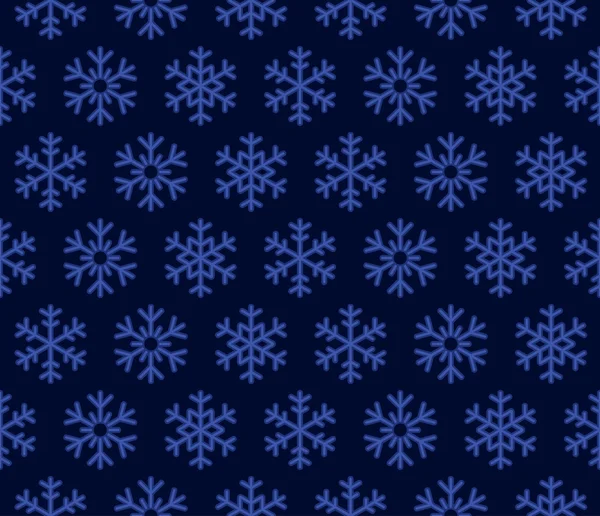 Weihnachten Schneeflocken blauer Hintergrund mit nahtlosem Muster. Vektor — Stockvektor