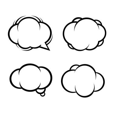 komik kabarcıklar ve öğeler kümesi. vektör