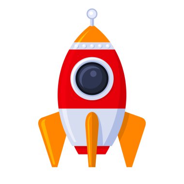 Roket uzay gemisi düz tarzı. Vektör