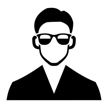 Genç hippi moda erkek saçlı ve gözlüklü. Vektör