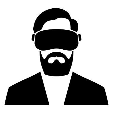 Sanal gerçeklik kulaklık simgesi. Vektör