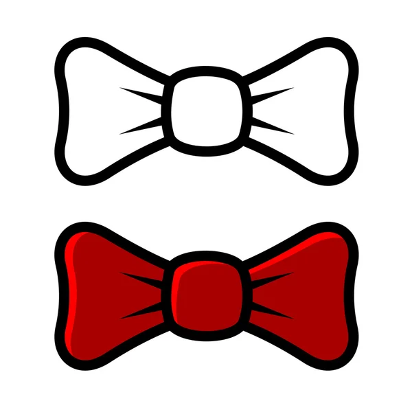 Ícones de gravata de arco branco e vermelho, isolados em fundo claro. Vetor —  Vetores de Stock