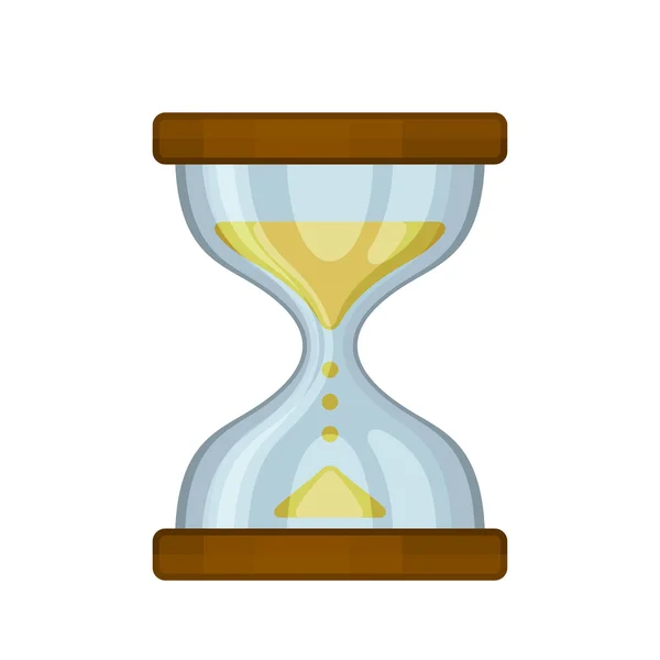 Hourglass Sand Clock on White Background. Vector — Stock Vector