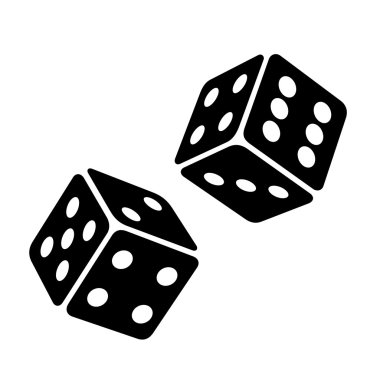 Beyaz arka planda siyah zar küp. Vektör