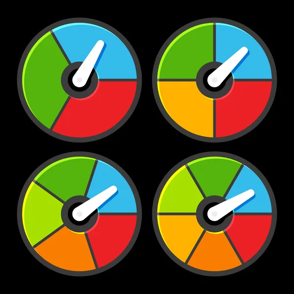 Cercle Indicateurs de couleur Power Meter Set. Vecteur — Image vectorielle