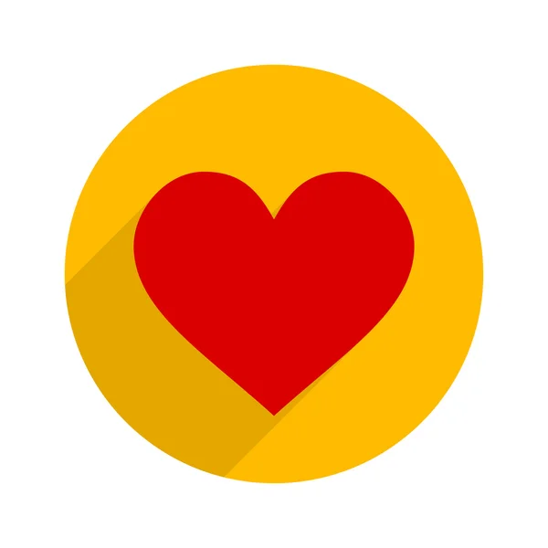 Flat Style Heart Icon. Vector — Stock Vector