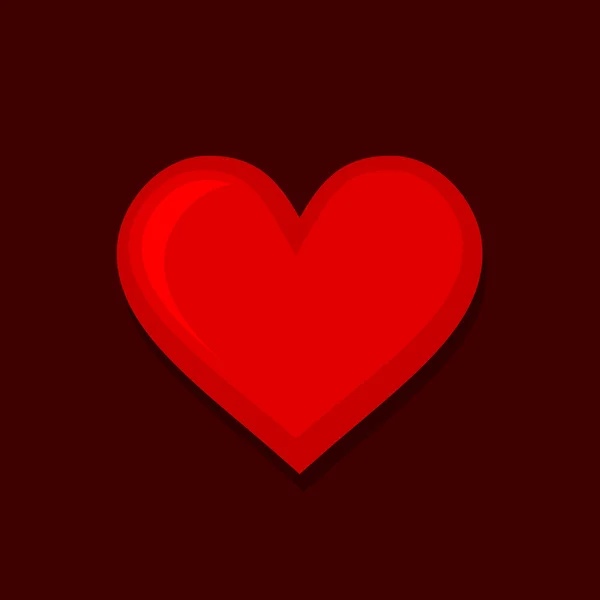 Icono de corazón de estilo plano. Vector — Vector de stock