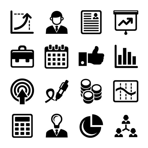 Набор икон "Бизнес, менеджмент и человеческие ресурсы". Вектор — стоковый вектор