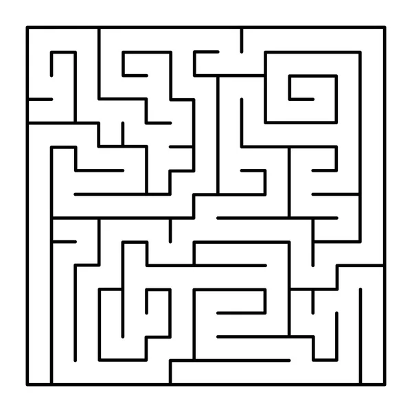Labyrinthe de style ligne mince sur fond blanc. Vecteur — Image vectorielle
