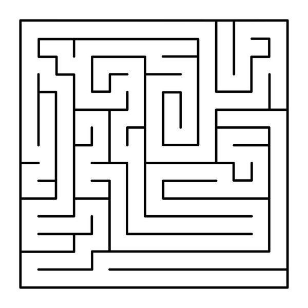 Тонкая линия стиль лабиринт на белом фоне. Вектор
