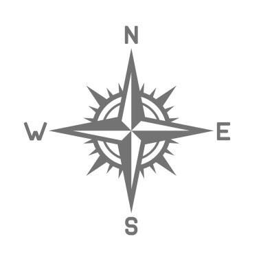 Pusula simgesini beyaz arka plan üzerinde. Vektör