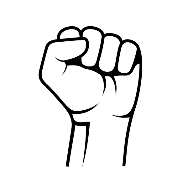 Raised Fist on White Background. Vector — Stock Vector