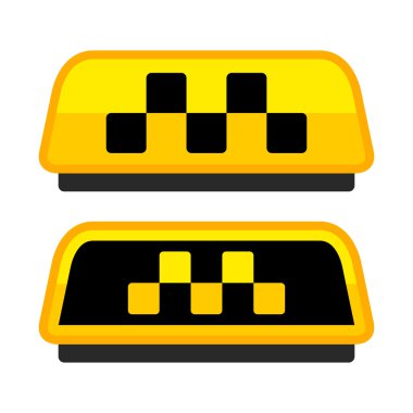 Sarı taksi Logo koymak kutuları ile. Vektör