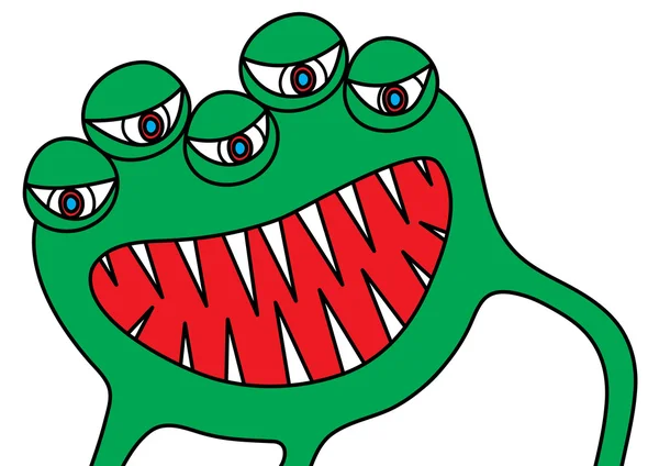 Ugly green monster — Stock Vector