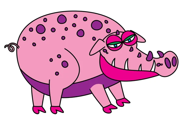 Ugly pig monster — Stock Vector
