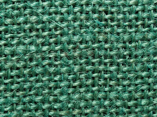 Green burlap fabric texture background — Stock Photo, Image