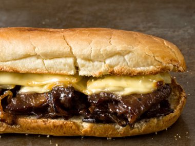 rustic philly cheese steak sandwich clipart