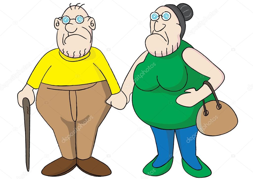loving elderly senior couple