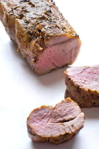 Close Baked Pork Tenderloin — Stock Photo, Image