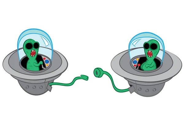 Comunicação alienígena e amor — Vetor de Stock