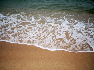 Deniz dalgası kumsalda 
