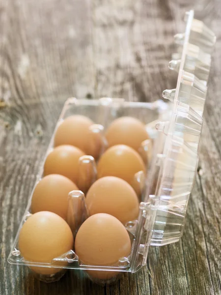 Granja rústica huevo de pollo fresco — Foto de Stock