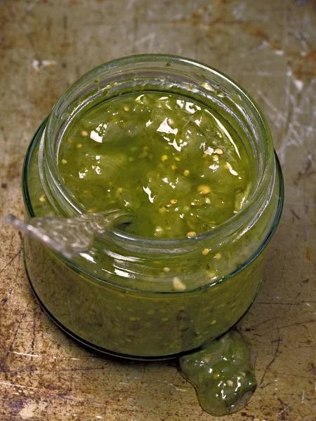 Rustikální zelená salsa verde — Stock fotografie