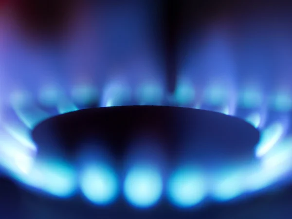 Το φυσικό αέριο σόμπα μπλε φλόγα — Φωτογραφία Αρχείου