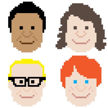 Çocuk yüz piksel sanat