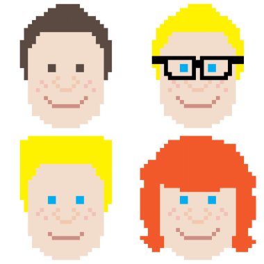 Çocuk yüz piksel sanat