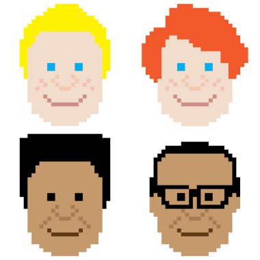 Çocuk yüz piksel sanat