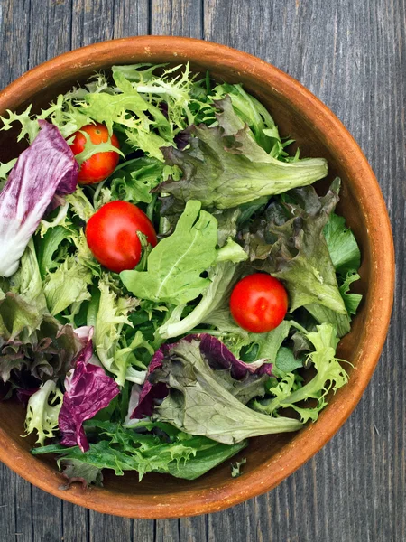 Salada rústica verdes — Fotografia de Stock