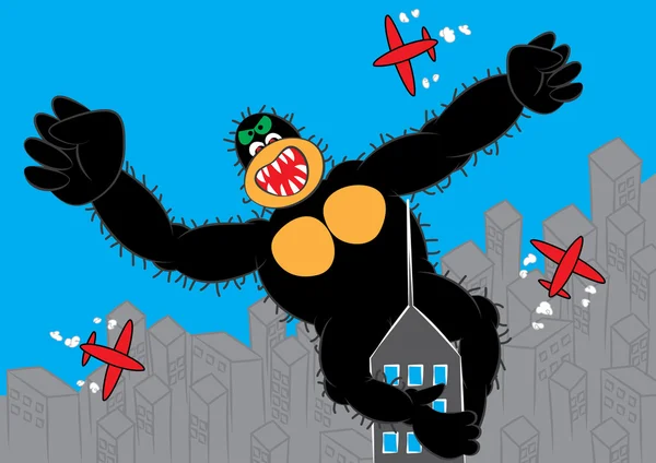 Biggest gorilla in the sky business concept — Stock Vector