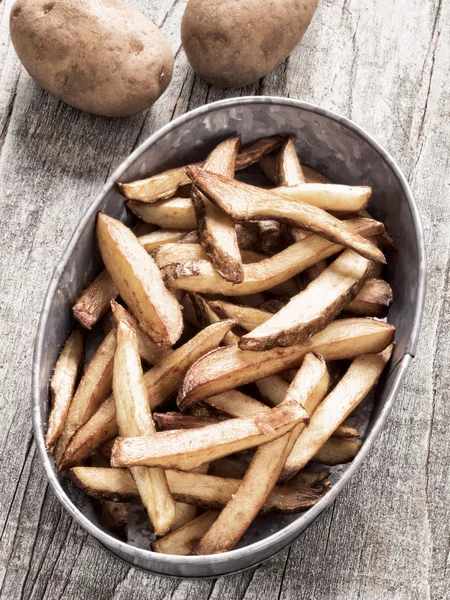 Rustic natural cut french fries — Stock Photo, Image