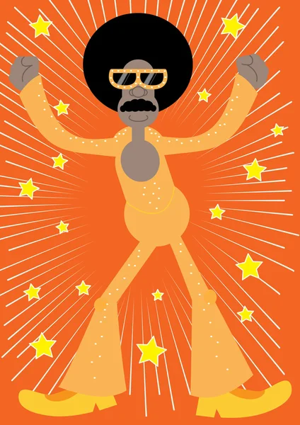 Edad de oro de la música retro disco bailando — Vector de stock