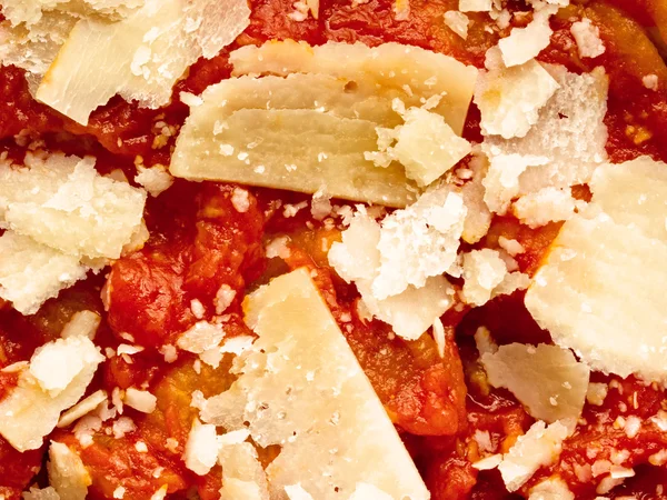 Пицца томатный соус и сыр верхушки пищевой фон — стоковое фото