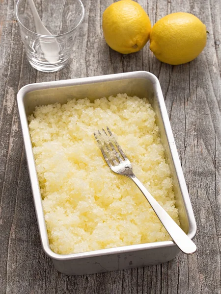 Rustic italian summer dessert lemon granita — Stockfoto