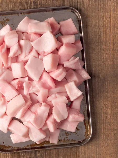 Rustic pork fat cube — Stock Photo, Image