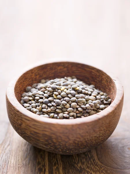 Rustic french green puy lentil — стоковое фото