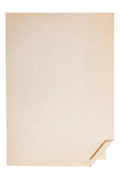 Old sheet of writing paper with a bent corner — Stock Photo, Image