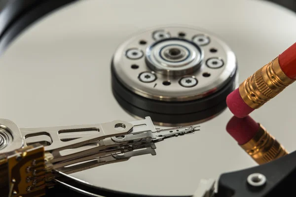 Безпечні дані стирання на жорсткому диску — стокове фото