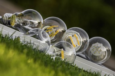 Güneş paneli, ciğeri üstünde biraz üzerinde LED, halojen ve tungsten ampul