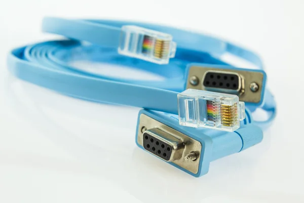 Két lapos kábel konzol szolgáltatáshoz a hálózati eszközök Stock Fotó
