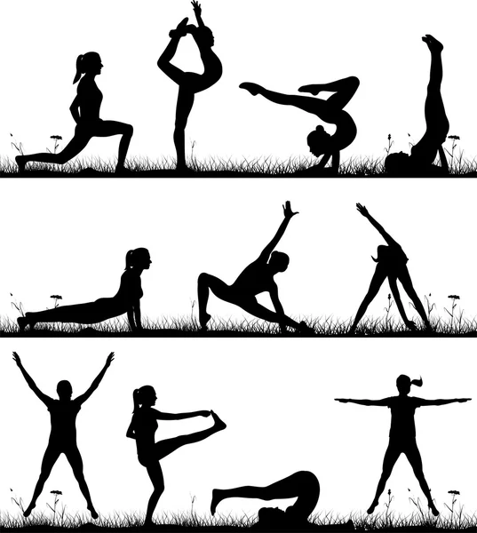 Fitness extérieur et gymnastique — Image vectorielle