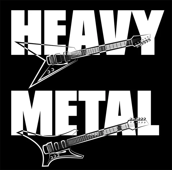 Heavy metal guitar — Stock Vector