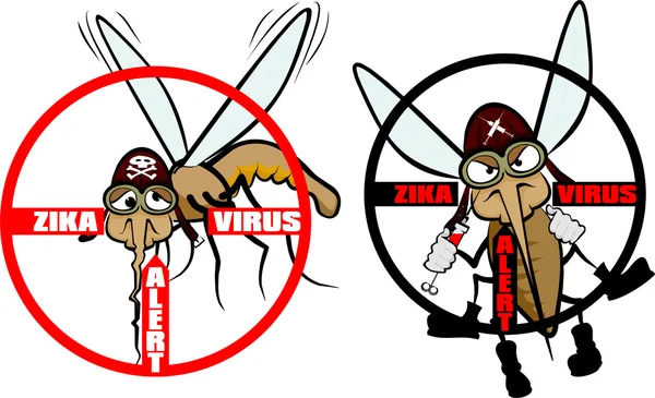 Zika wirus - znaki ostrzegawcze — Wektor stockowy